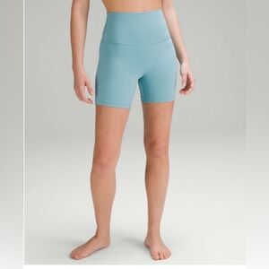 lululemon athletica High-Rise Light Blue Bike Shorts
